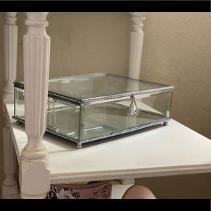 Glass mirror diamond jewelry case